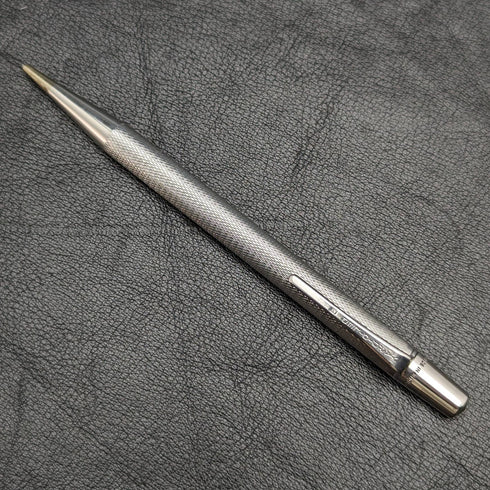1959 British Vintage Yard O Red Sterling Silver Propulsion Pencil with leather pen case